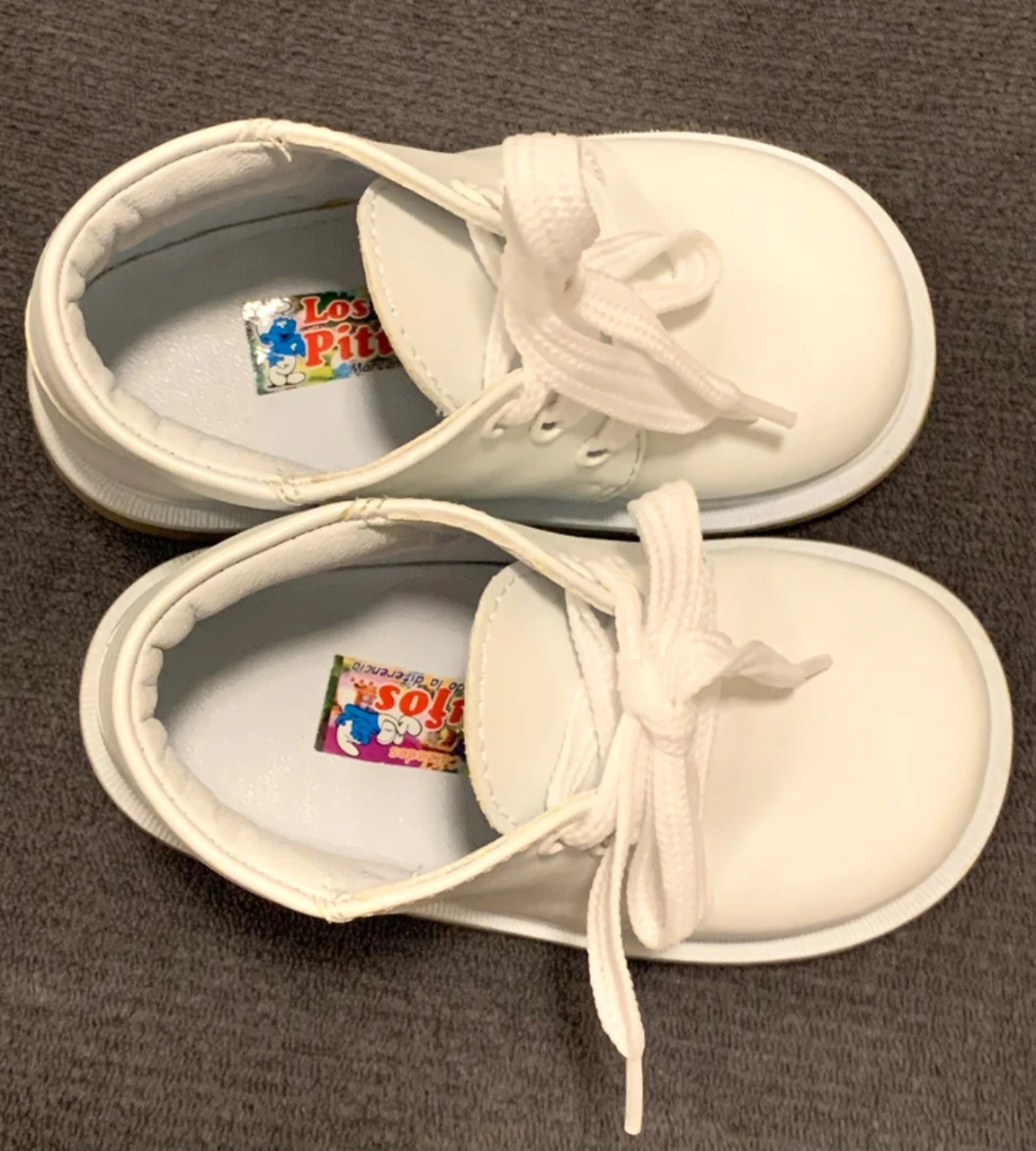 Zapatos de bebé niño de 1 año, con cordones blancos para bautizo – photo 4